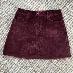 Maroon Corduroy  Skirt